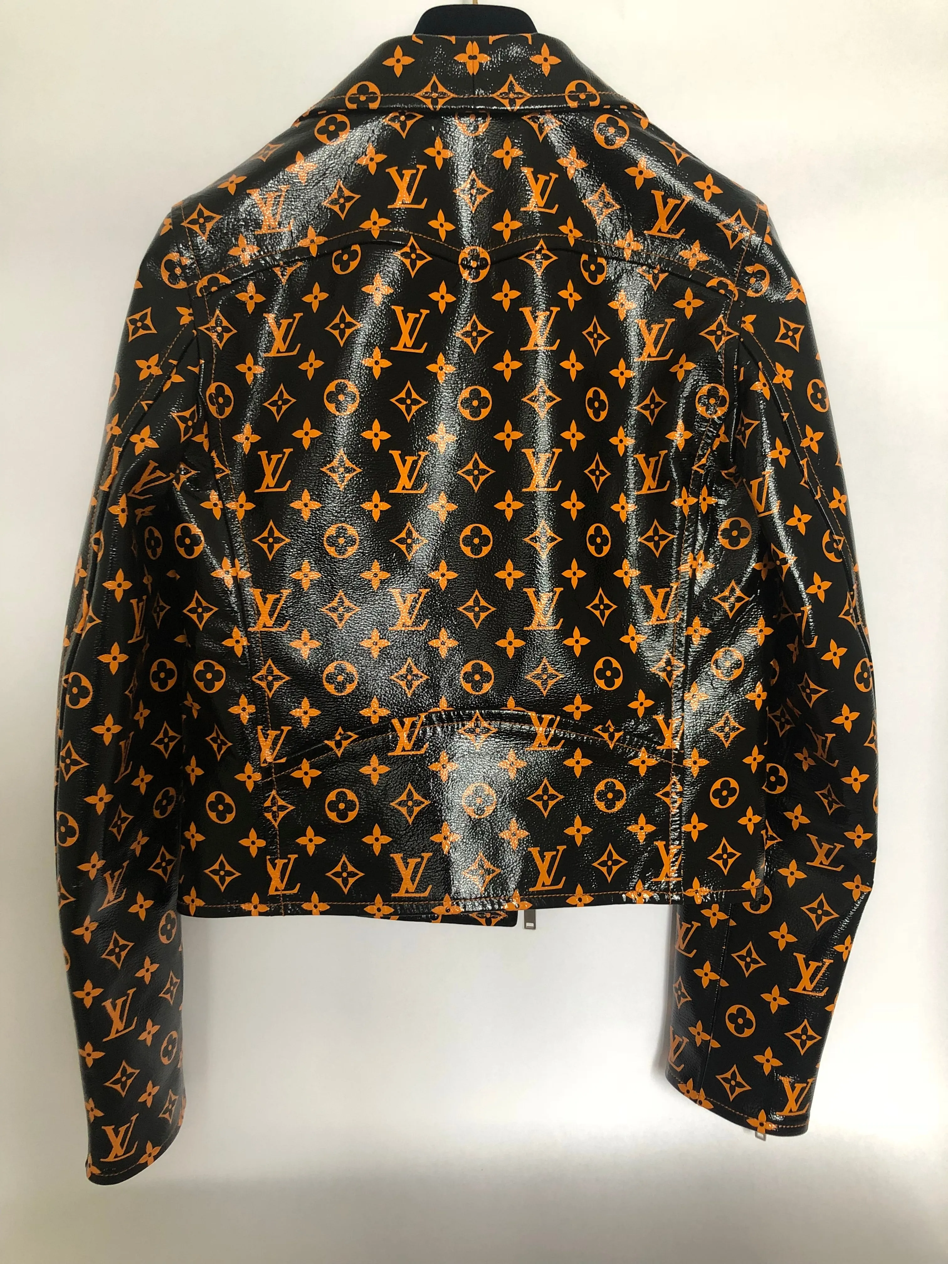 Louis Vuitton Monogram Printed Leather Biker Jacket 1A4Z18