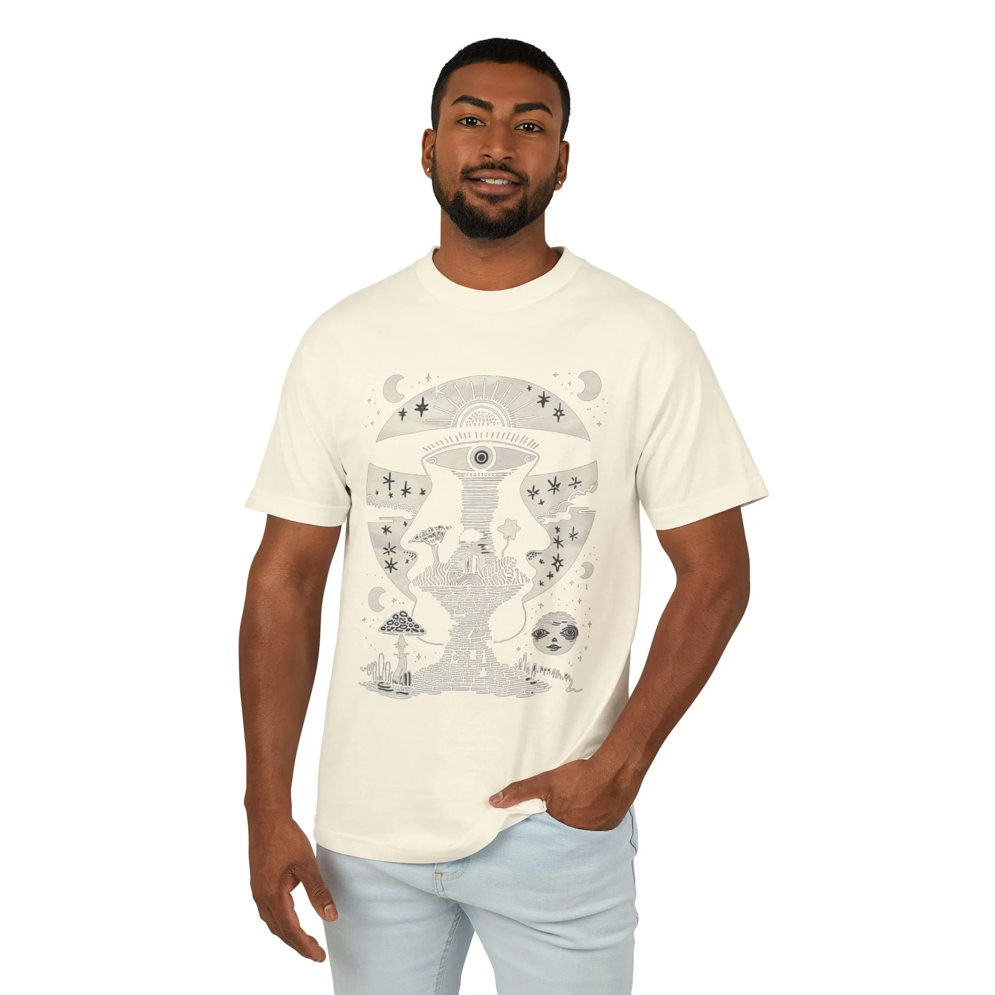 Lunar Enigma - Unisex Garment-Dyed Heavyweight Cotton Tee