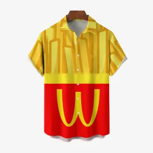 M Tribe Fun Casual Large Size Short Sleeve Shirt 2411001825