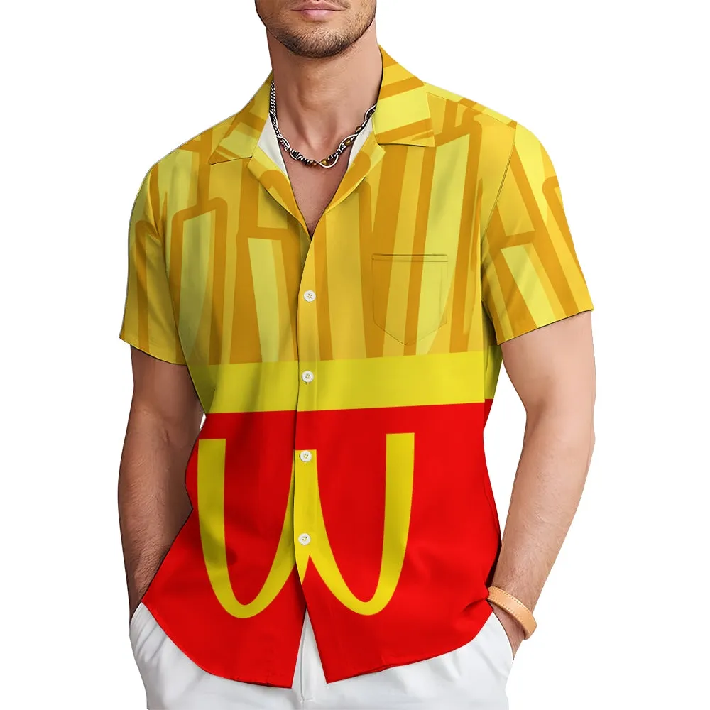 M Tribe Fun Casual Large Size Short Sleeve Shirt 2411001825