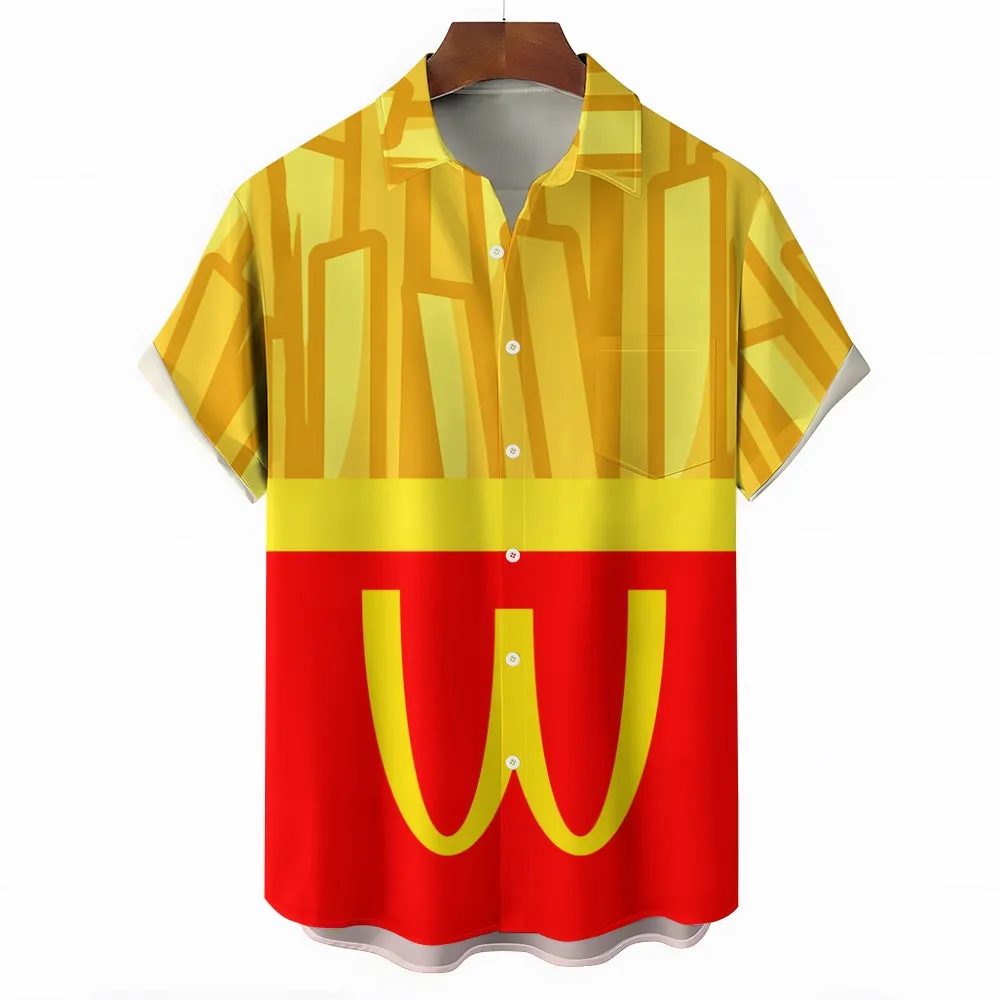 M Tribe Fun Casual Large Size Short Sleeve Shirt 2411001825