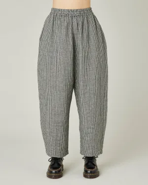 Mabel Black & Stone Micro Gingham Linen Trousers