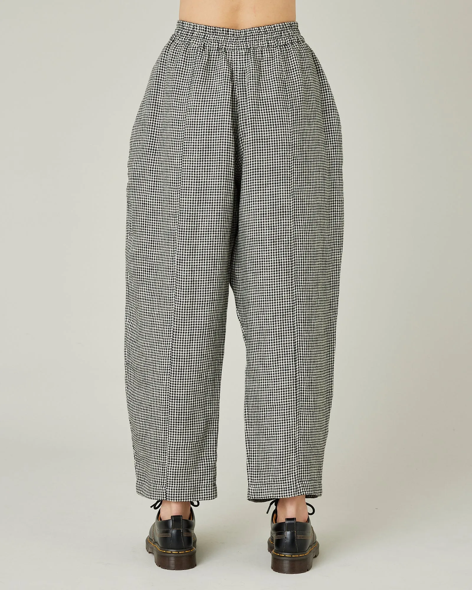 Mabel Black & Stone Micro Gingham Linen Trousers