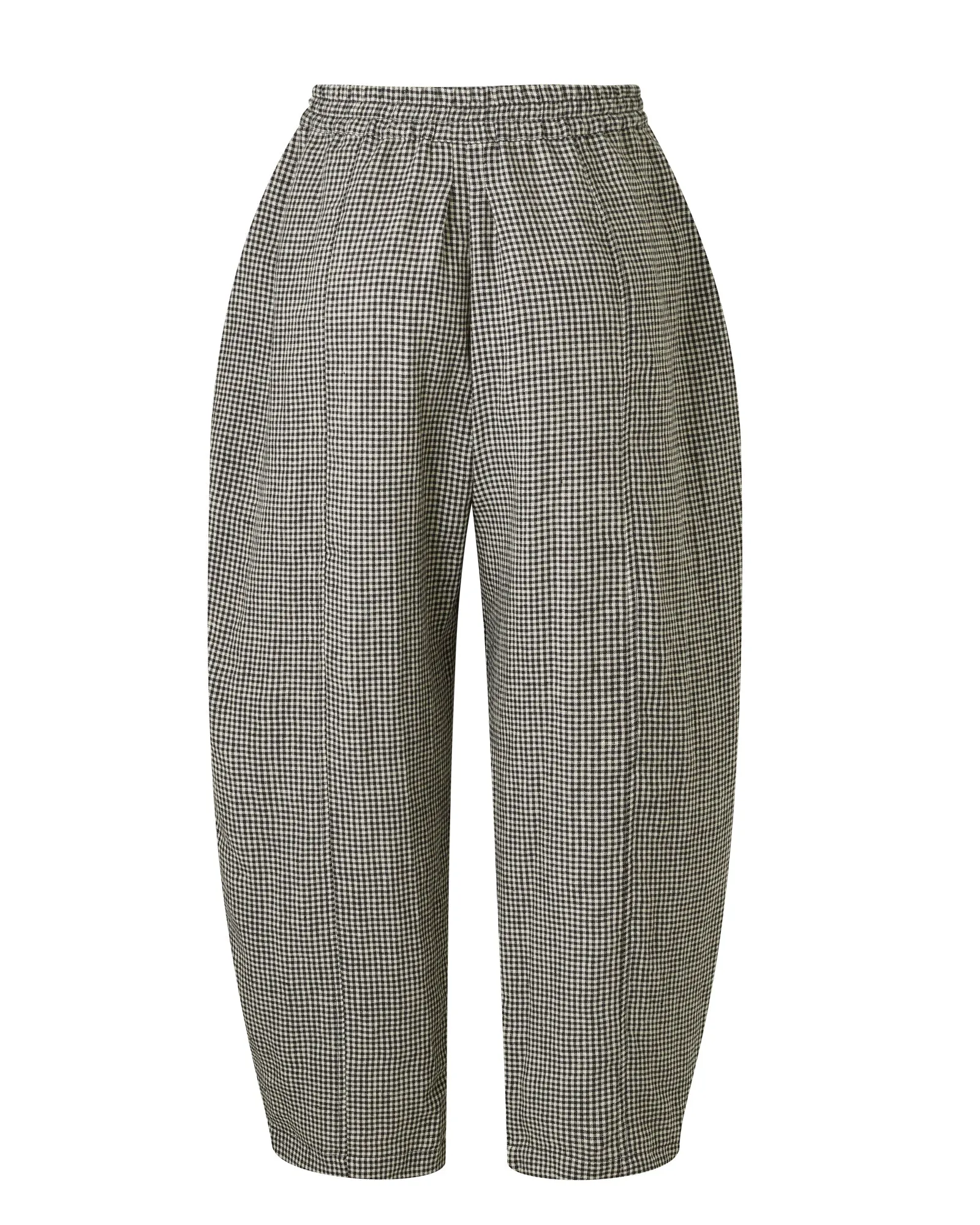 Mabel Black & Stone Micro Gingham Linen Trousers