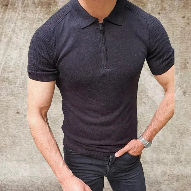 Men Simple Design Solid Color POLO Shirt
