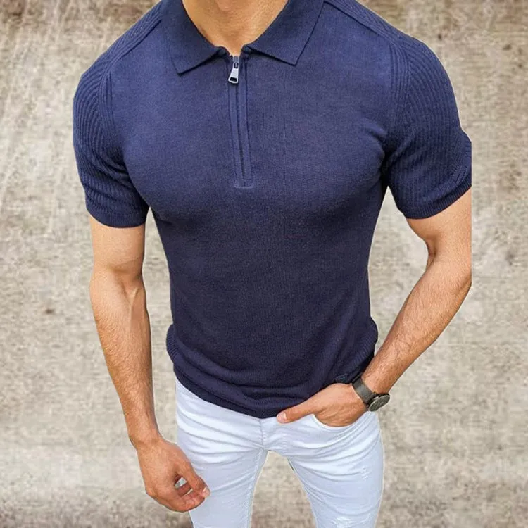 Men Simple Design Solid Color POLO Shirt