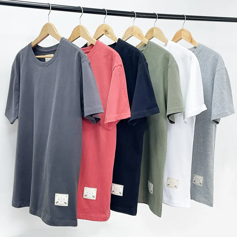 Men's 2 Pack Premium Crew Neck T-Shirts - Black / Grey