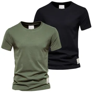Men's 2 Pack Premium Crew Neck T-Shirts - Black / Grey