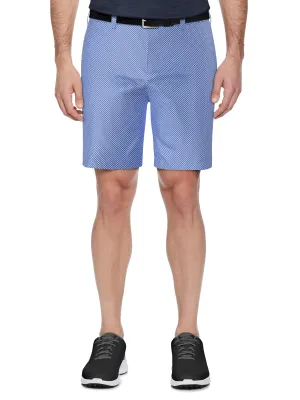 Men's 8" Flat Front Adjustable Waistband Micro Geo Printed Short