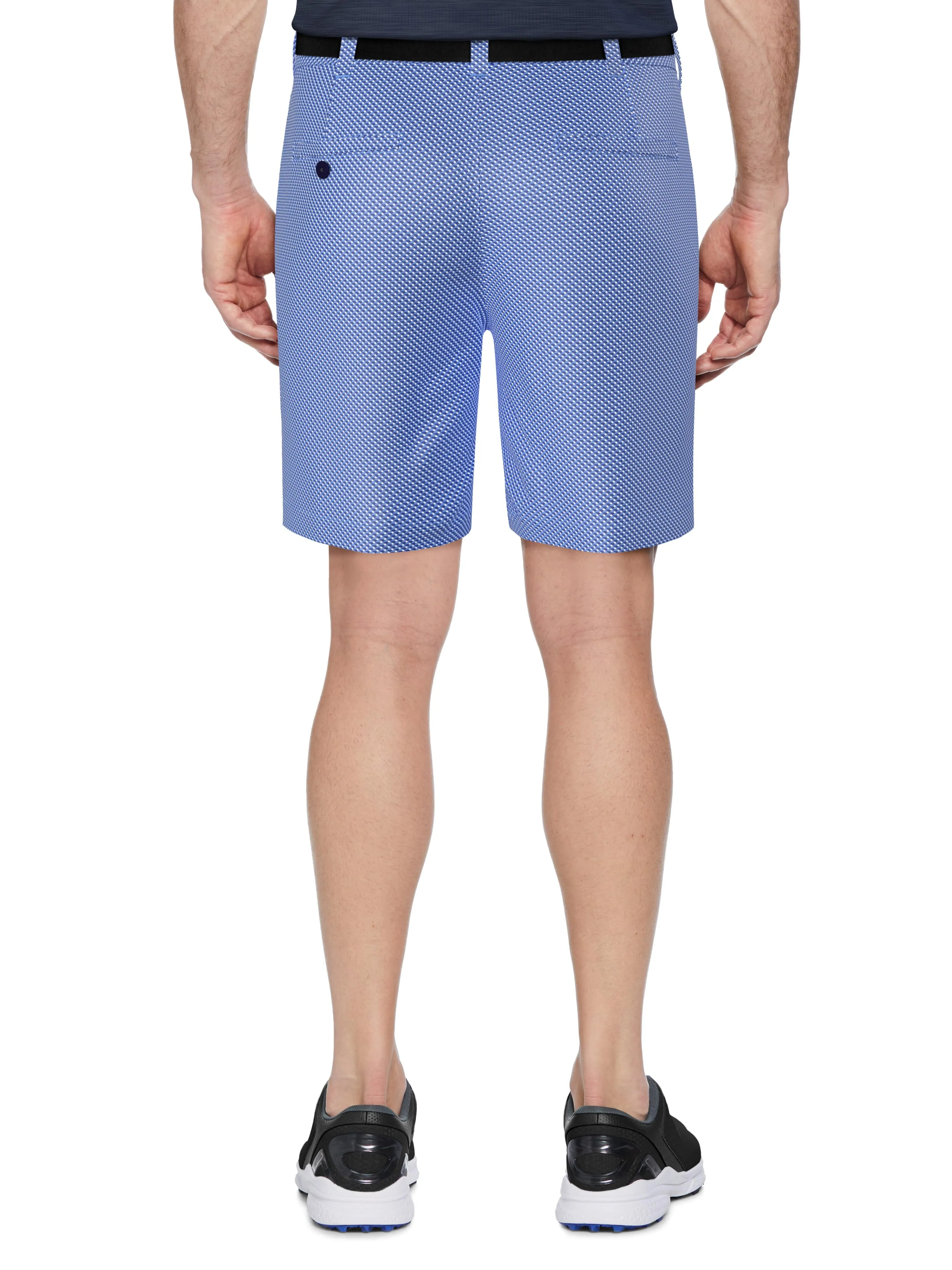 Men's 8" Flat Front Adjustable Waistband Micro Geo Printed Short