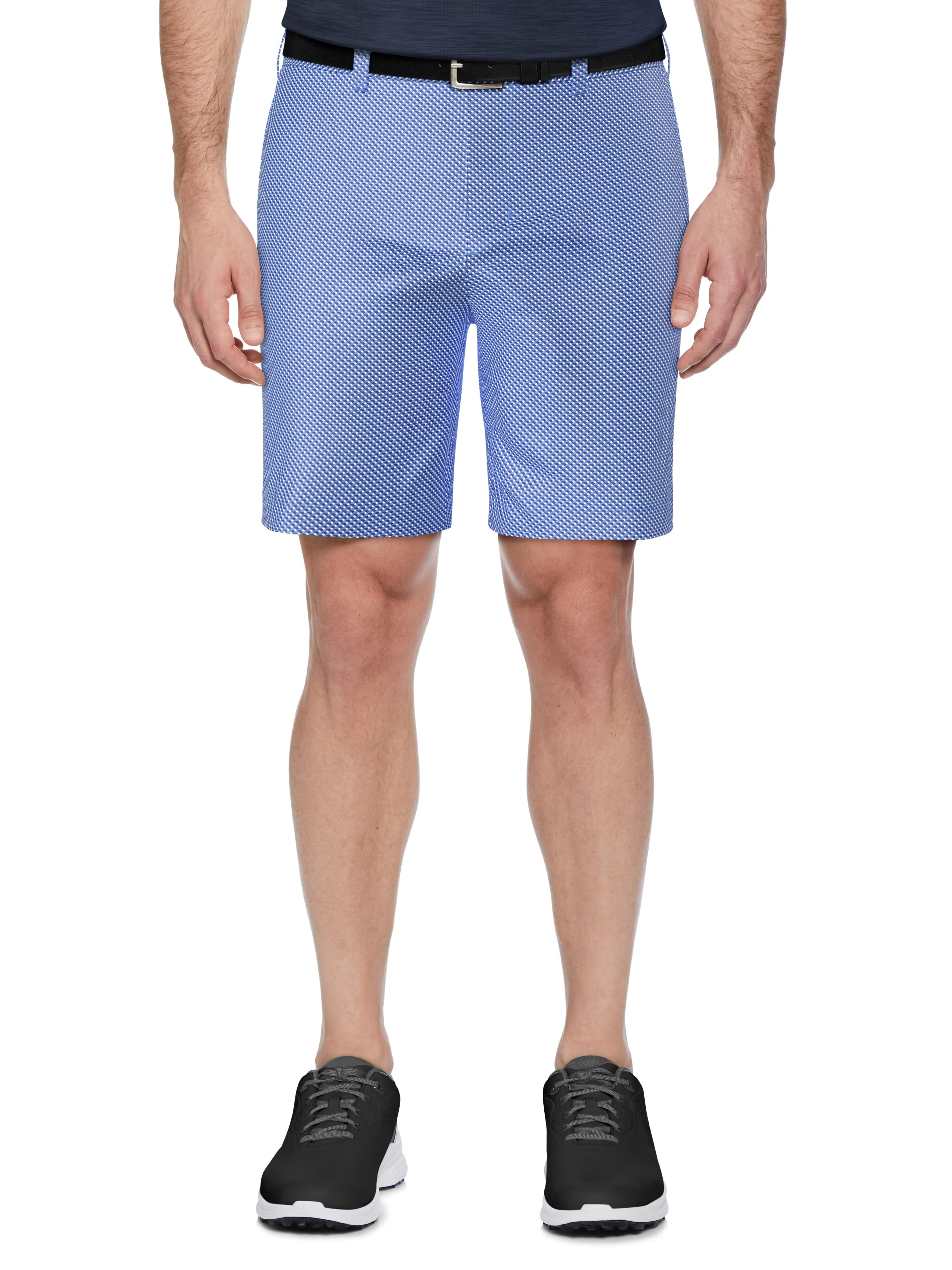 Men's 8" Flat Front Adjustable Waistband Micro Geo Printed Short