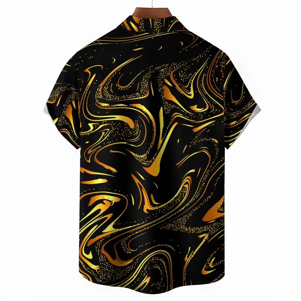 Men's Abstract Pattern 3D Print Short Sleeve Shirts 2411004340