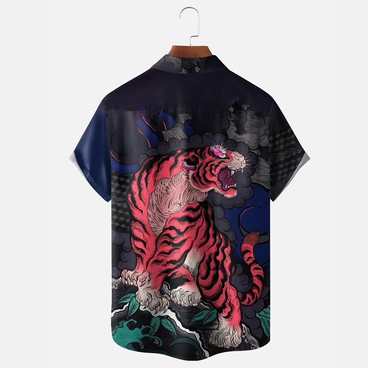Men's Animal Majestic Asian Tiger Short Sleeve Shirt