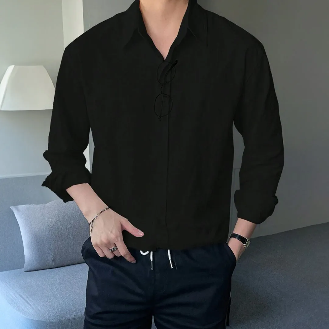 Men's Full Sleeves Casual Shirt - Black