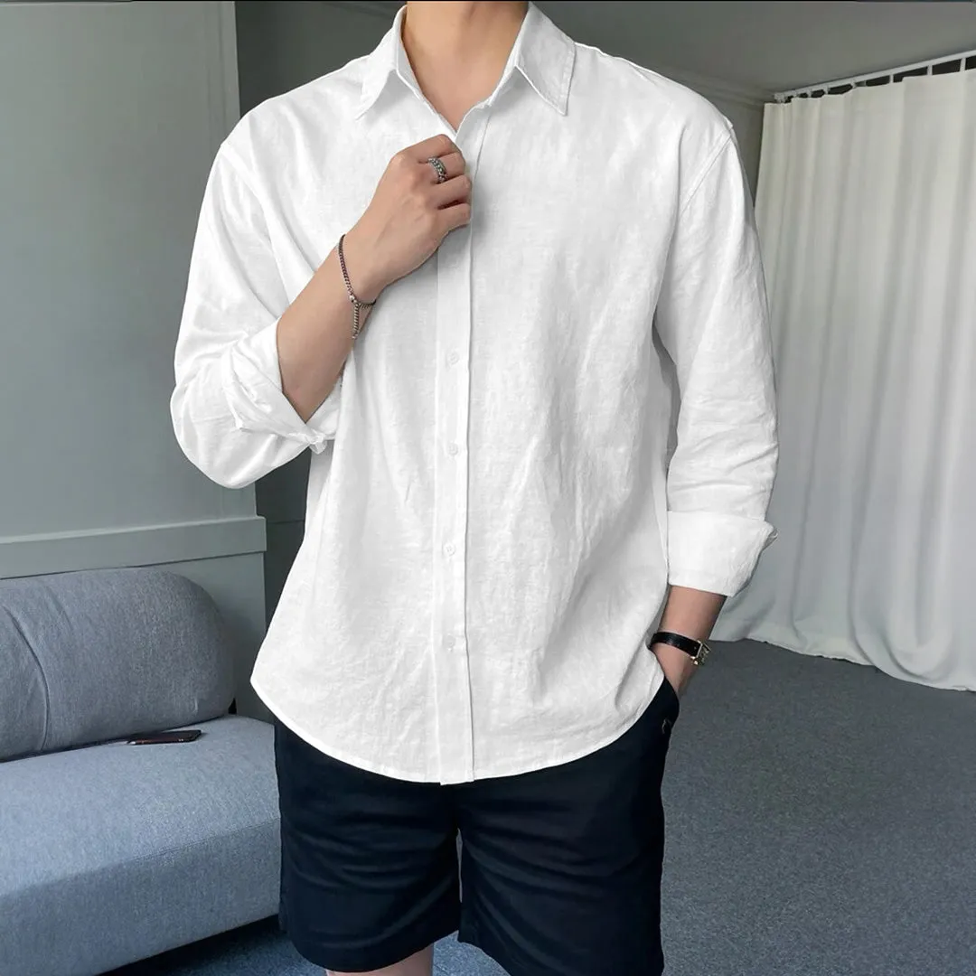 Men's Full Sleeves Casual Shirt - White