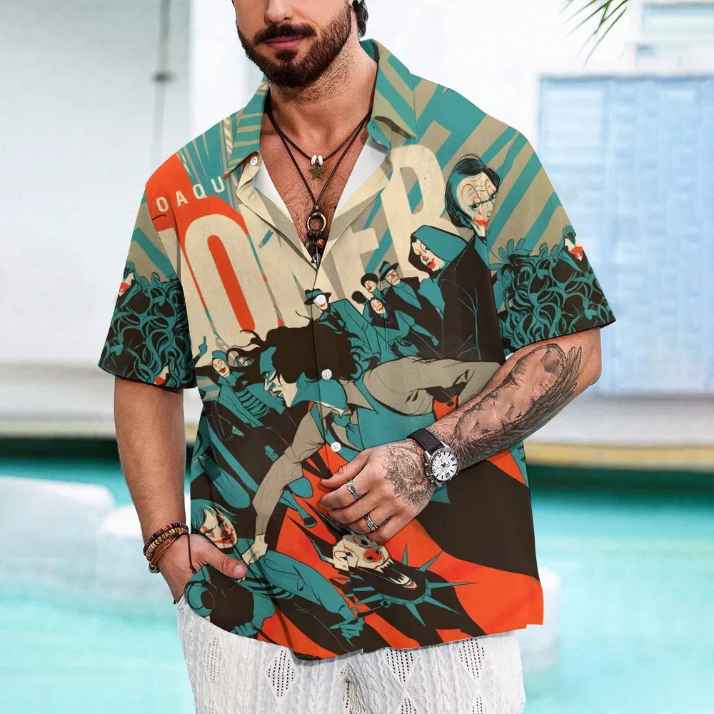 Men's Joker Print Casual Short Sleeve Shirt 2409005681