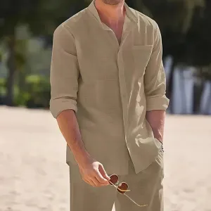 Men's linen trousers with blouse for spring/summer