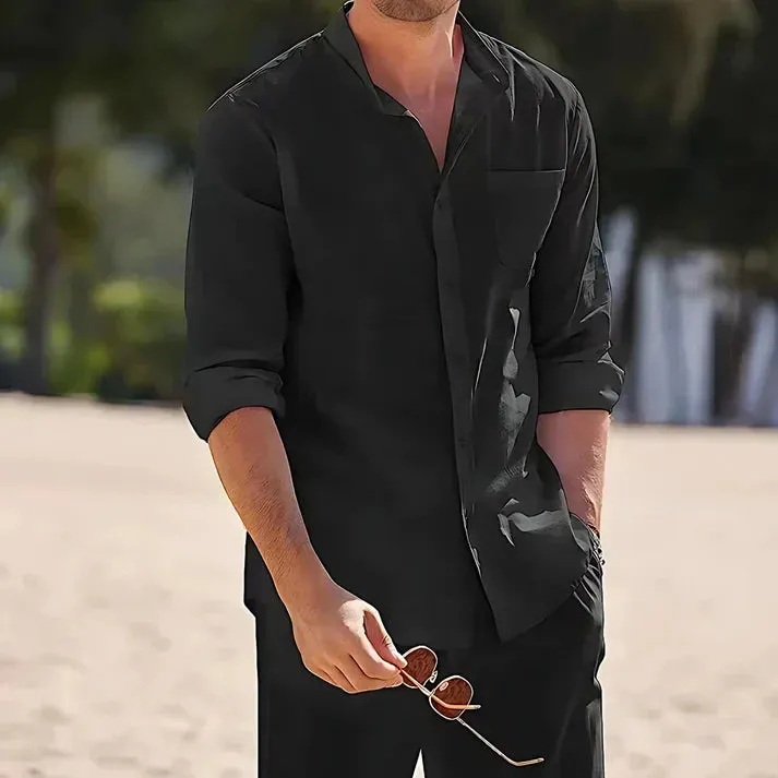 Men's linen trousers with blouse for spring/summer
