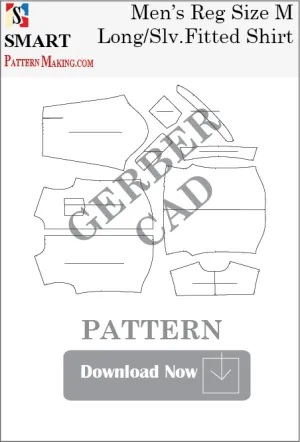 Men’s Long Sleeve Fitted Shirt Downloadable Gerber/CAD Pattern