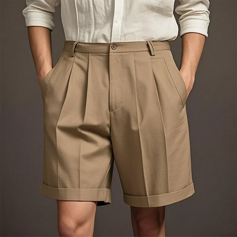Men's stylish simple solid color cotton and linen casual sports shorts MTA1470D9P