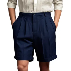 Men's stylish simple solid color cotton and linen casual sports shorts MTA1470D9P