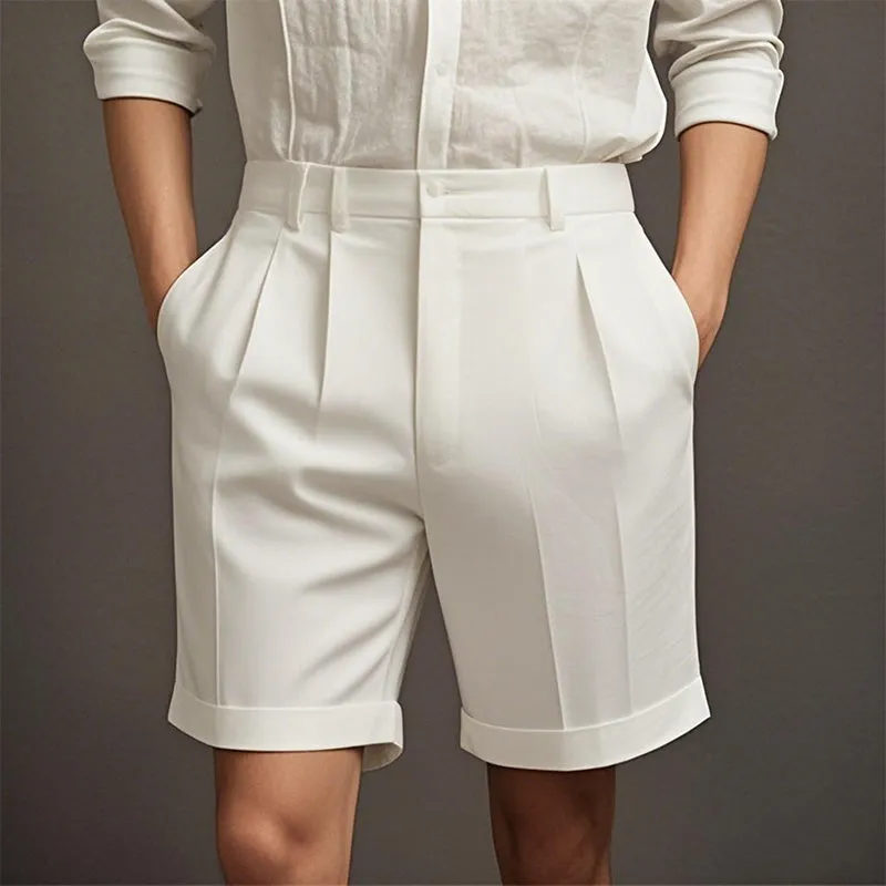 Men's stylish simple solid color cotton and linen casual sports shorts MTA1470D9P