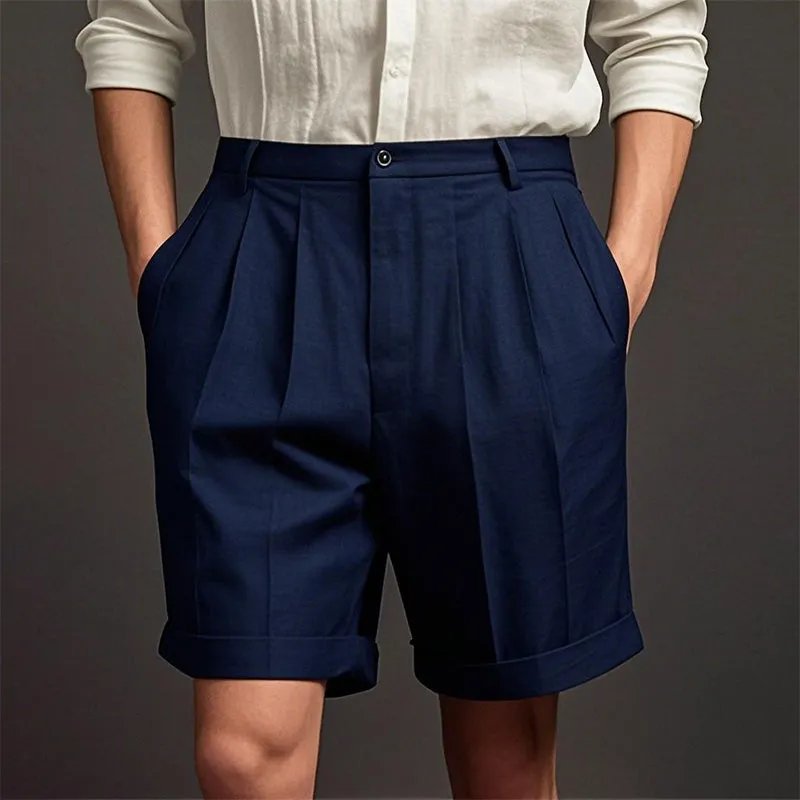 Men's stylish simple solid color cotton and linen casual sports shorts MTA1470D9P