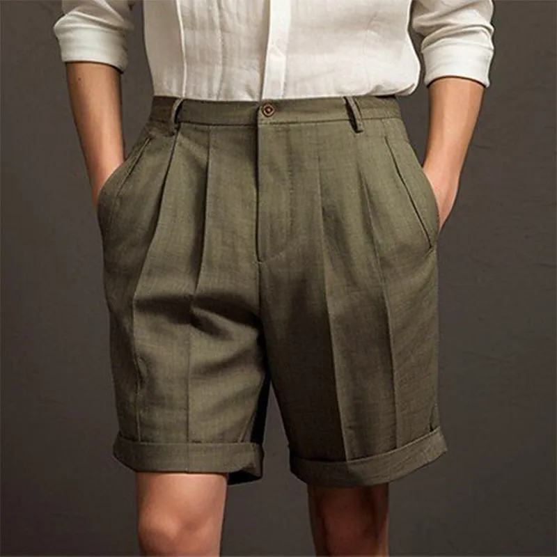 Men's stylish simple solid color cotton and linen casual sports shorts MTA1470D9P