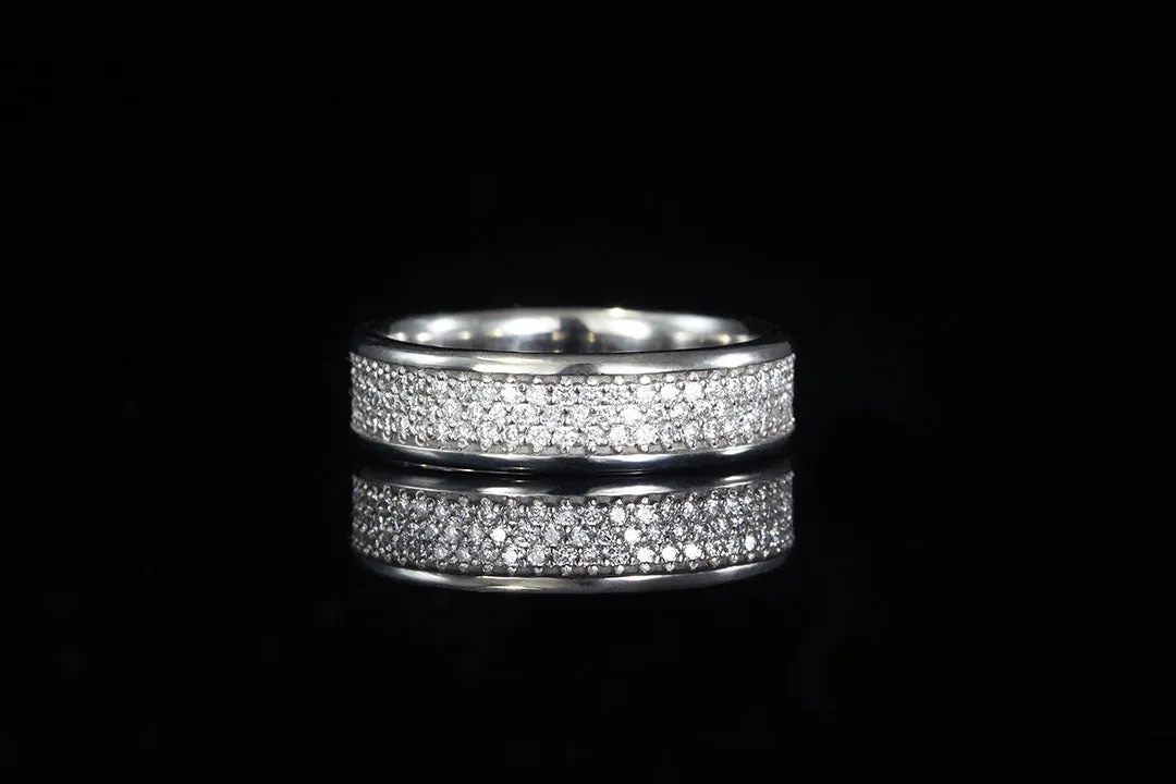 MEN'S WHITE GOLD DIAMOND INLAY RING