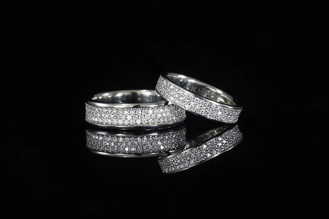 MEN'S WHITE GOLD DIAMOND INLAY RING