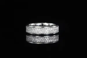 MEN'S WHITE GOLD DIAMOND INLAY RING