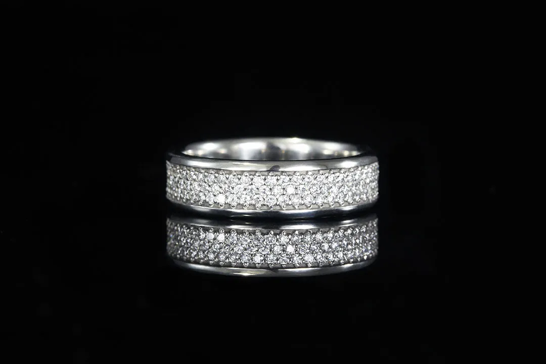 MEN'S WHITE GOLD DIAMOND INLAY RING