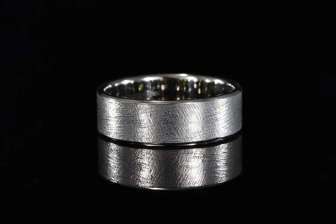 MEN'S WHITE GOLD TEXTURED RING