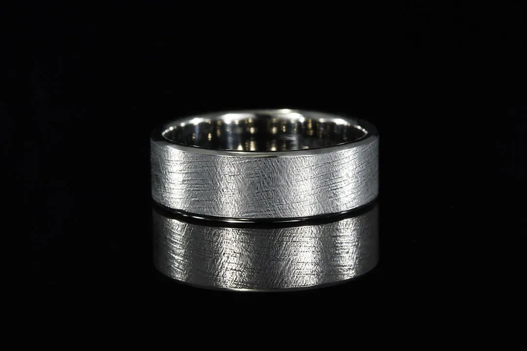 MEN'S WHITE GOLD TEXTURED RING