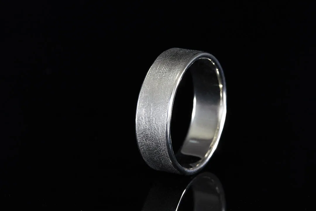 MEN'S WHITE GOLD TEXTURED RING