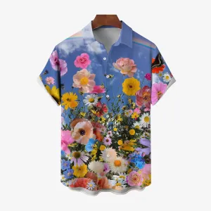 Men'sFlowers Casual Short Sleeve Shirt 2410003777