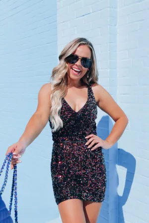 Midnight Spark Sequin Crop Top - Multi