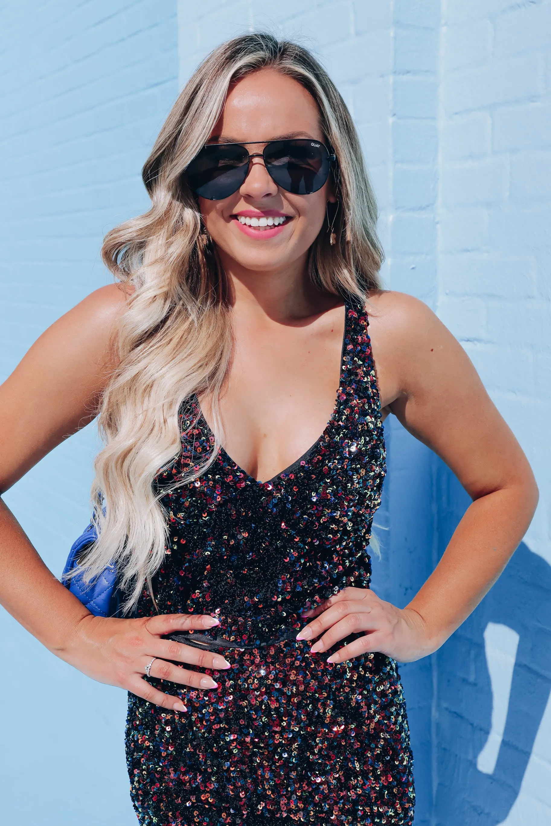 Midnight Spark Sequin Crop Top - Multi