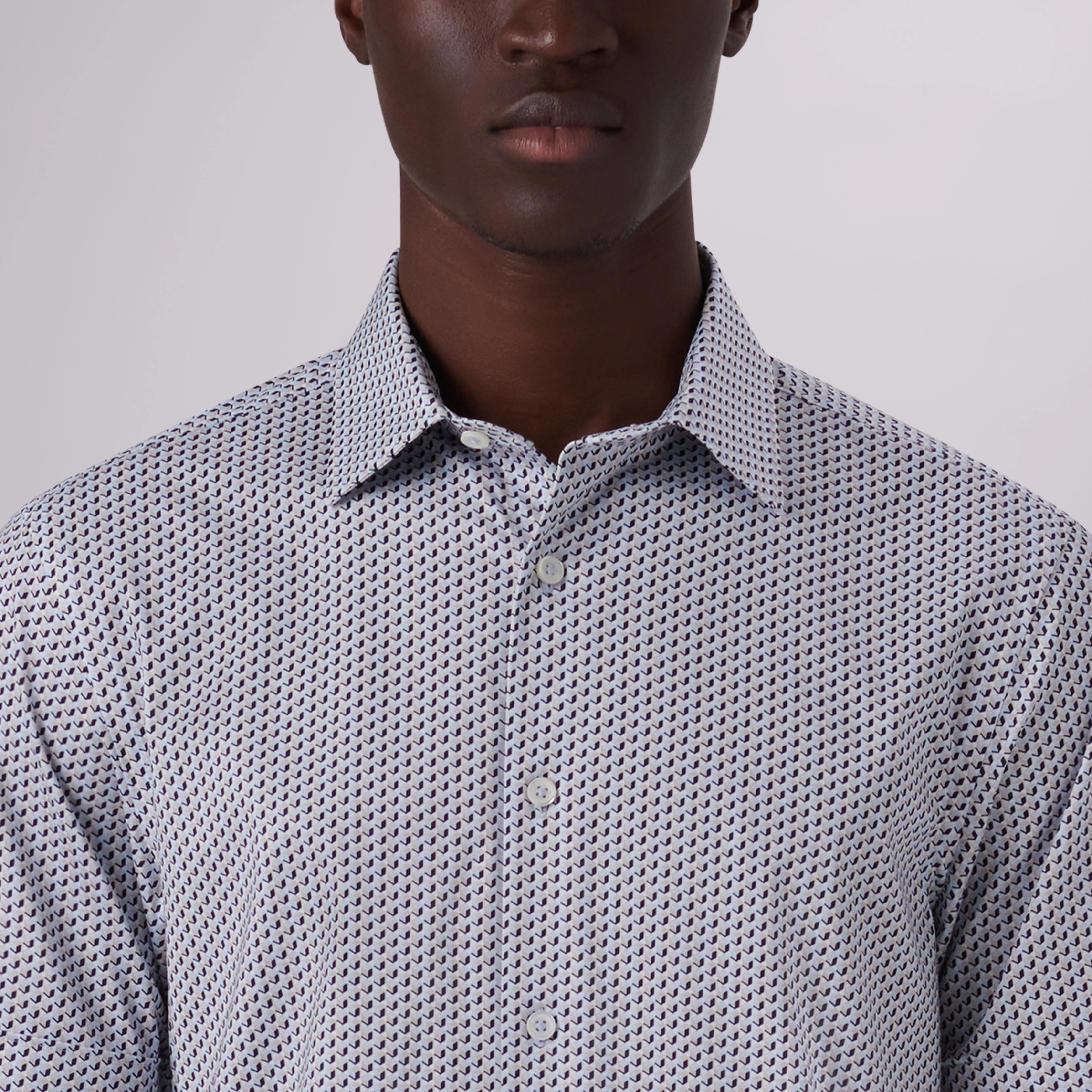 Miles Geometric Print OoohCotton Short Sleeve Shirt