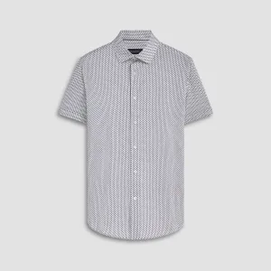Miles Geometric Print OoohCotton Short Sleeve Shirt