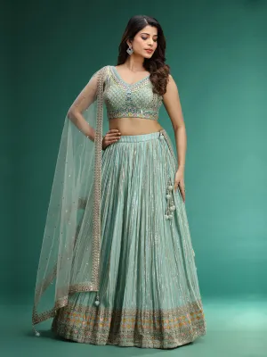Mirror and Sequence Work Lehenga Choli With Net Dupatta