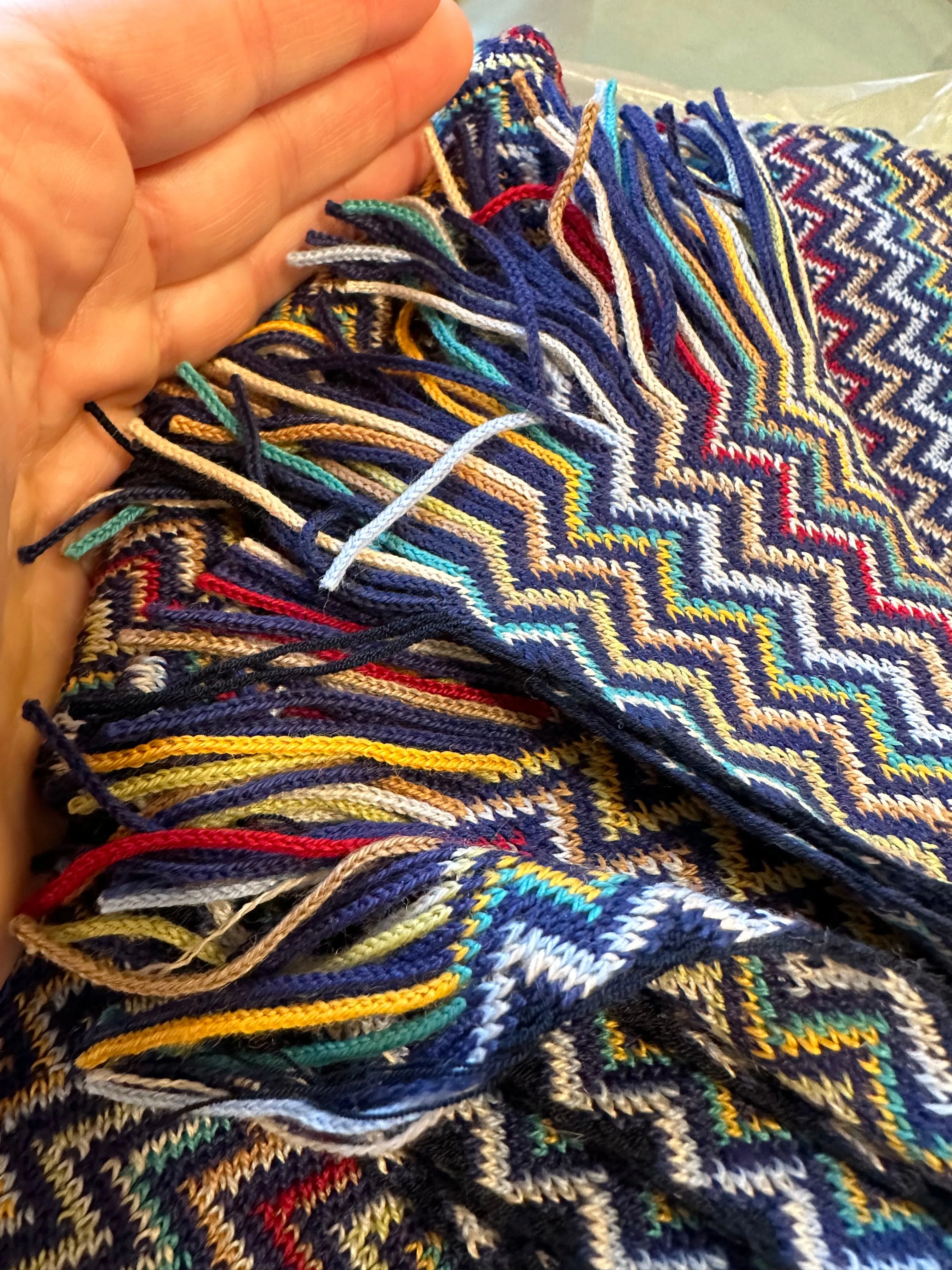 Missoni Chevron Wool-Blend Scarf in Purple