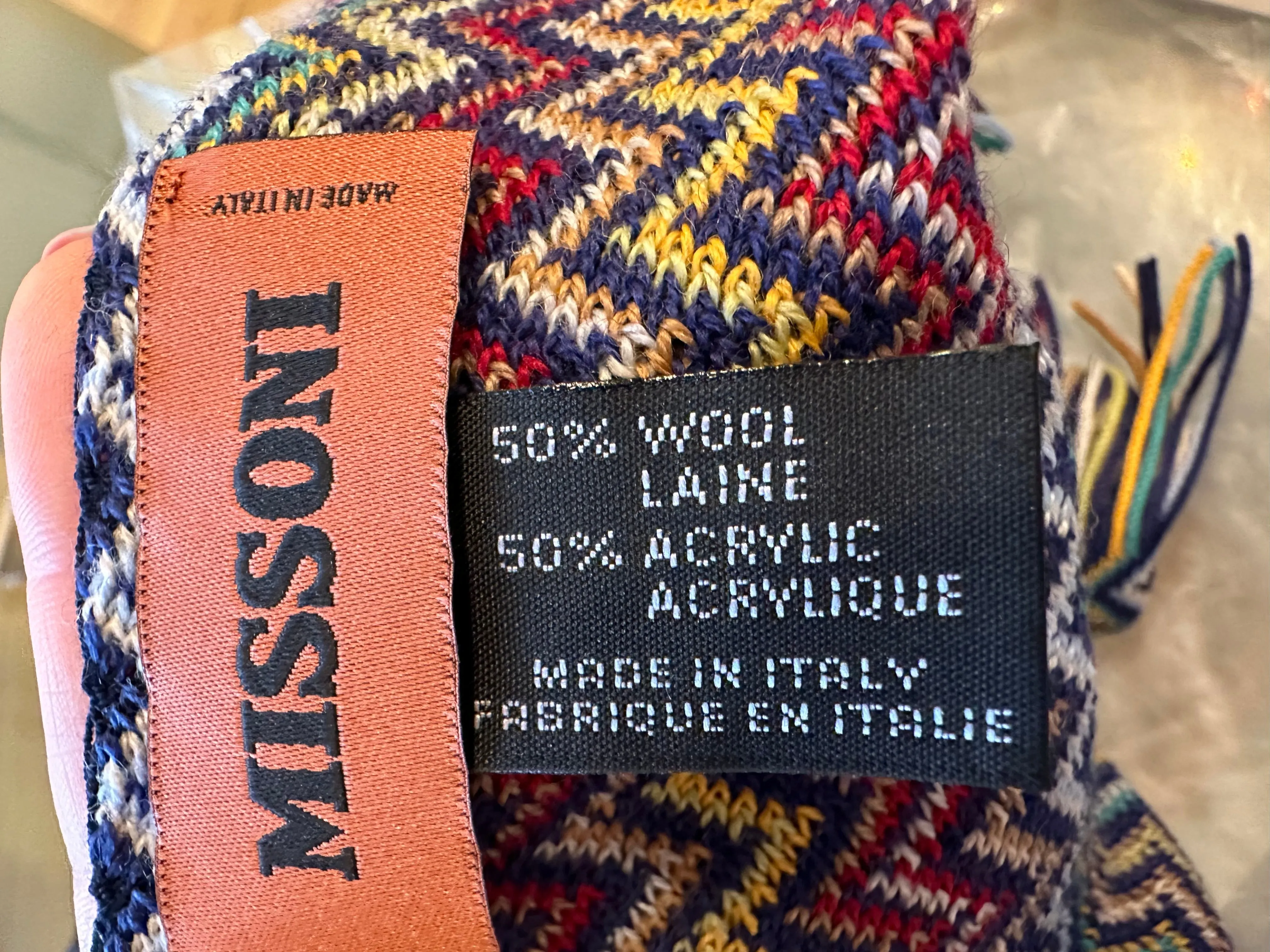 Missoni Chevron Wool-Blend Scarf in Purple