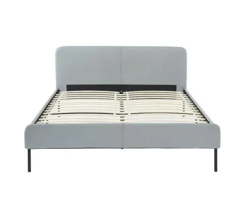 Modern Minimalist Stone Grey Bed frame with Curved Head board