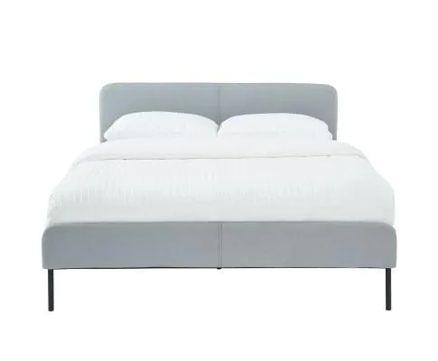 Modern Minimalist Stone Grey Bed frame with Curved Head board