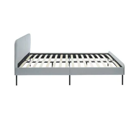 Modern Minimalist Stone Grey Bed frame with Curved Head board
