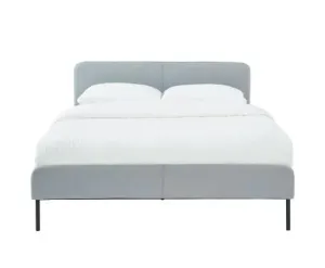 Modern Minimalist Stone Grey Bed frame with Curved Head board