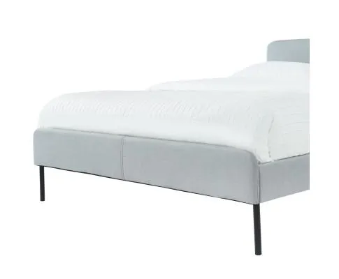 Modern Minimalist Stone Grey Bed frame with Curved Head board