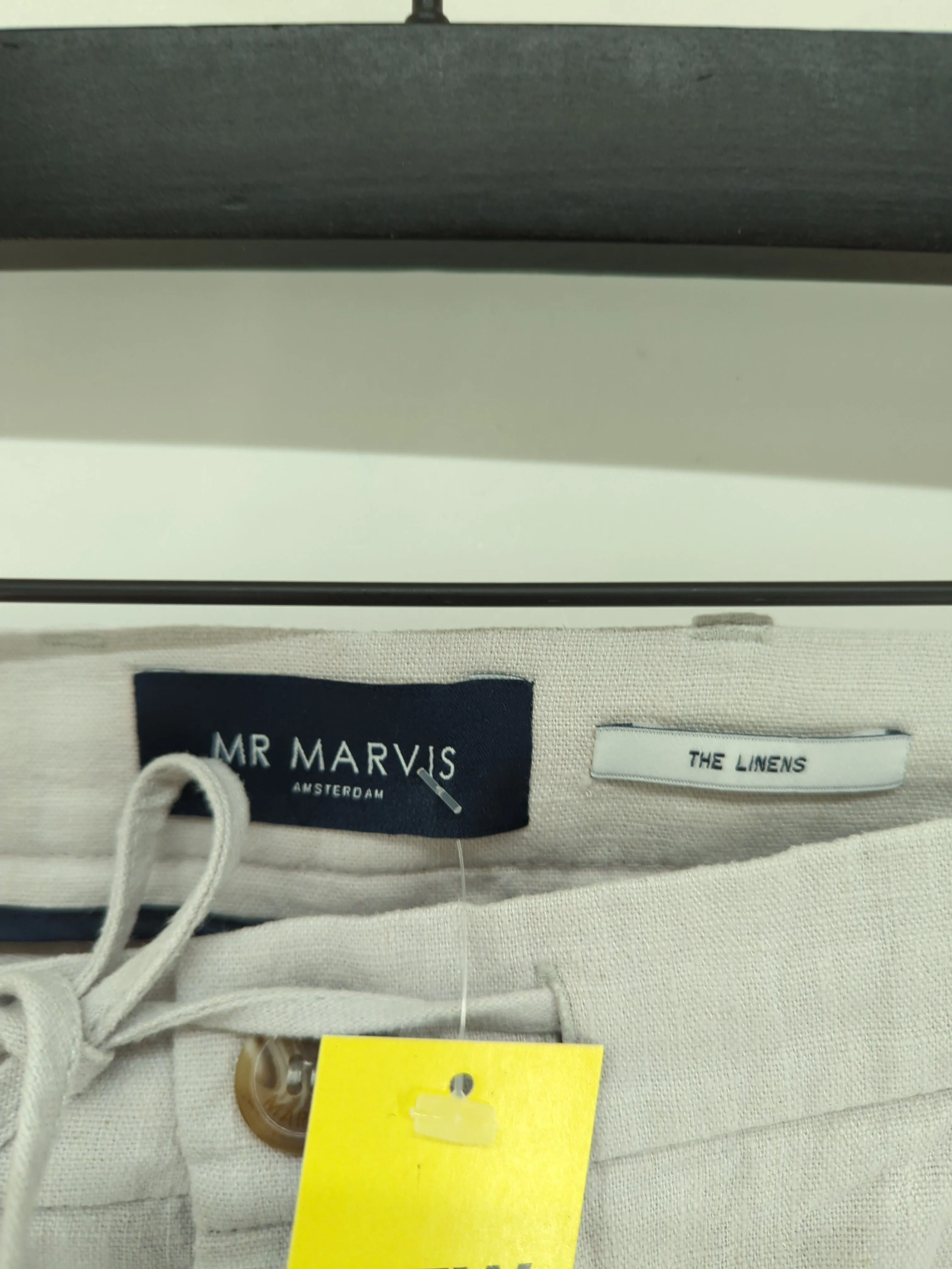 Mr Marvis Men's Suit Trousers W 38 in; L 34 in Grey Linen with Cotton