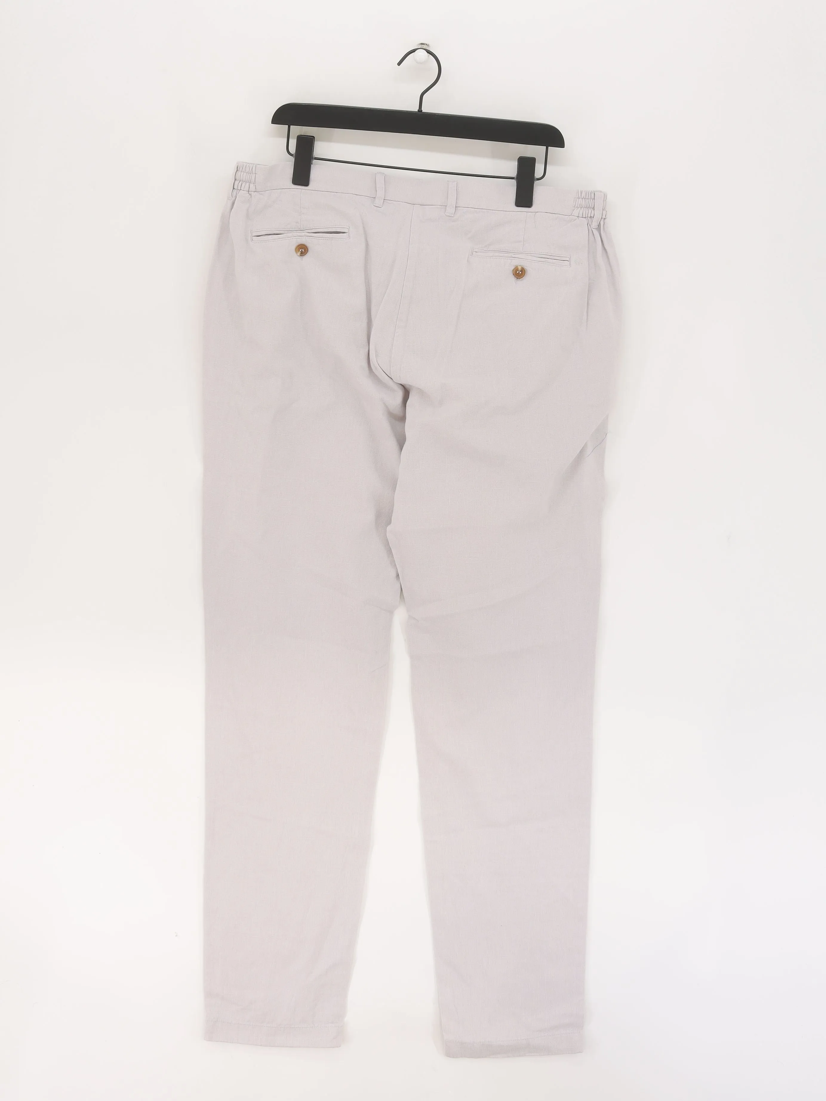 Mr Marvis Men's Suit Trousers W 38 in; L 34 in Grey Linen with Cotton